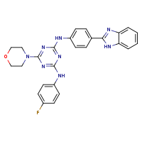N2-[4-(1H-1,3-benzodiazol-2-yl)phenyl]-N4-(4-fluorophenyl)-6-(morpholin-4-yl)-1,3,5-triazine-2,4-diamine