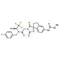 N-[(4-fluorophenyl)methyl]-2-[(1R)-5-[(methylcarbamoyl)amino]-3',5'-dioxo-2,3-dihydrospiro[indene-1,2'-[1,4]oxazolidin]-4'-yl]-N-[(2S)-1,1,1-trifluoropropan-2-yl]acetamide