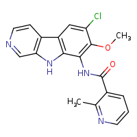 N-{6-chloro-7-methoxy-9H-pyrido[3,4-b]indol-8-yl}-2-methylpyridine-3-carboxamide