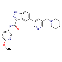 N-(6-methoxypyridin-3-yl)-5-[5-(piperidin-1-ylmethyl)pyridin-3-yl]-1H-indazole-3-carboxamide