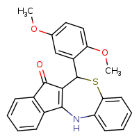 10-(2,5-dimethoxyphenyl)-9-thia-2-azatetracyclo[9.7.0.0³,?.0¹³,¹?]octadeca-1(11),3,5,7,13(18),14,16-heptaen-12-one