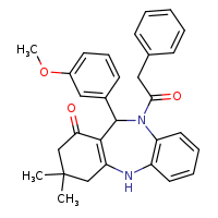 10-(3-methoxyphenyl)-14,14-dimethyl-9-(2-phenylacetyl)-2,9-diazatricyclo[9.4.0.0³,?]pentadeca-1(11),3(8),4,6-tetraen-12-one