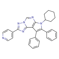10-cyclohexyl-11,12-diphenyl-4-(pyridin-4-yl)-3,5,6,8,10-pentaazatricyclo[7.3.0.0²,?]dodeca-1(9),2,4,7,11-pentaene