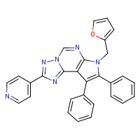 10-[(furan-2-yl)methyl]-11,12-diphenyl-4-(pyridin-4-yl)-3,5,6,8,10-pentaazatricyclo[7.3.0.0²,?]dodeca-1(9),2,4,7,11-pentaene
