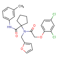 1-[2-(2,4-dichlorophenoxy)-N-(furan-2-ylmethyl)acetamido]-N-(3-methylphenyl)cyclopentane-1-carboxamide