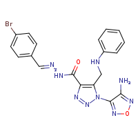 1-(4-amino-1,2,5-oxadiazol-3-yl)-N'-[(E)-(4-bromophenyl)methylidene]-5-[(phenylamino)methyl]-1,2,3-triazole-4-carbohydrazide
