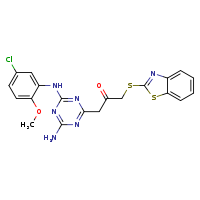 1-{4-amino-6-[(5-chloro-2-methoxyphenyl)amino]-1,3,5-triazin-2-yl}-3-(1,3-benzothiazol-2-ylsulfanyl)propan-2-one