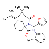1-[N-(furan-2-ylmethyl)-2,2-dimethyl-3-(2-methylprop-1-en-1-yl)cyclopropaneamido]-N-(2-methylphenyl)cyclohexane-1-carboxamide