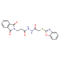 2-(1,3-benzoxazol-2-ylsulfanyl)-N'-[3-(1,3-dioxoisoindol-2-yl)propanoyl]acetohydrazide