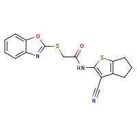 2-(1,3-benzoxazol-2-ylsulfanyl)-N-{3-cyano-4H,5H,6H-cyclopenta[b]thiophen-2-yl}acetamide