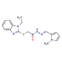 2-[(1-ethyl-1,3-benzodiazol-2-yl)sulfanyl]-N'-[(E)-(1-methylpyrrol-2-yl)methylidene]acetohydrazide