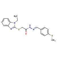 2-[(1-ethyl-1,3-benzodiazol-2-yl)sulfanyl]-N'-[(E)-[4-(methylsulfanyl)phenyl]methylidene]acetohydrazide