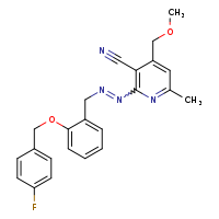 2-[2-({2-[(4-fluorophenyl)methoxy]phenyl}methyl)diazen-1-yl]-4-(methoxymethyl)-6-methylpyridine-3-carbonitrile