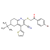 2-{[2-(4-bromophenyl)-2-oxoethyl]sulfanyl}-6-tert-butyl-4-(thiophen-2-yl)-5,6,7,8-tetrahydroquinoline-3-carbonitrile
