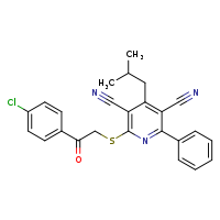 2-{[2-(4-chlorophenyl)-2-oxoethyl]sulfanyl}-4-(2-methylpropyl)-6-phenylpyridine-3,5-dicarbonitrile