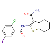 2-(2-chloro-5-iodobenzamido)-4,5,6,7-tetrahydro-1-benzothiophene-3-carboxamide
