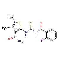 2-({[(2-iodophenyl)formamido]methanethioyl}amino)-4,5-dimethylthiophene-3-carboxamide