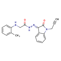 2-[(2-methylphenyl)amino]-N'-[(3E)-2-oxo-1-(prop-2-yn-1-yl)indol-3-ylidene]acetohydrazide