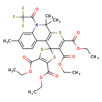 2',3',4,5-tetraethyl 5',5',8'-trimethyl-6'-(2,2,2-trifluoroacetyl)spiro[1,3-dithiole-2,1'-thiopyrano[2,3-c]quinoline]-2',3',4,5-tetracarboxylate