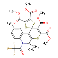 2',3',4,5-tetramethyl 5',5',9'-trimethyl-6'-(2,2,2-trifluoroacetyl)spiro[1,3-dithiole-2,1'-thiopyrano[2,3-c]quinoline]-2',3',4,5-tetracarboxylate