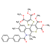 2',3',4,5-tetramethyl 6'-{[1,1'-biphenyl]-4-carbonyl}-5',5',8',9'-tetramethylspiro[1,3-dithiole-2,1'-thiopyrano[2,3-c]quinoline]-2',3',4,5-tetracarboxylate