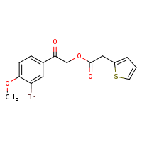 2-(3-bromo-4-methoxyphenyl)-2-oxoethyl 2-(thiophen-2-yl)acetate