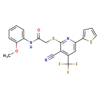 2-{[3-cyano-6-(thiophen-2-yl)-4-(trifluoromethyl)pyridin-2-yl]sulfanyl}-N-(2-methoxyphenyl)acetamide