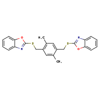 2-[({4-[(1,3-benzoxazol-2-ylsulfanyl)methyl]-2,5-dimethylphenyl}methyl)sulfanyl]-1,3-benzoxazole