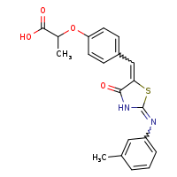 2-(4-{[(2E,5Z)-2-[(3-methylphenyl)imino]-4-oxo-1,3-thiazolidin-5-ylidene]methyl}phenoxy)propanoic acid