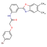 2-(4-bromophenoxy)-N-[3-(5,6-dimethyl-1,3-benzoxazol-2-yl)phenyl]acetamide