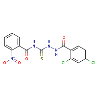 2,4-dichloro-N-({[(2-nitrophenyl)formamido]methanethioyl}amino)benzamide
