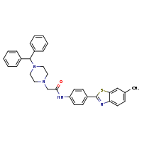 2-[4-(diphenylmethyl)piperazin-1-yl]-N-[4-(6-methyl-1,3-benzothiazol-2-yl)phenyl]acetamide