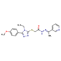 2-{[4-ethyl-5-(4-methoxyphenyl)-1,2,4-triazol-3-yl]sulfanyl}-N'-[(1E)-1-(pyridin-3-yl)ethylidene]acetohydrazide