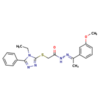 2-[(4-ethyl-5-phenyl-1,2,4-triazol-3-yl)sulfanyl]-N'-[(1E)-1-(3-methoxyphenyl)ethylidene]acetohydrazide