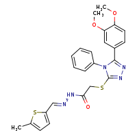 2-{[5-(3,4-dimethoxyphenyl)-4-phenyl-1,2,4-triazol-3-yl]sulfanyl}-N'-[(E)-(5-methylthiophen-2-yl)methylidene]acetohydrazide