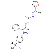 2-{[5-(4-tert-butylphenyl)-4-phenyl-1,2,4-triazol-3-yl]sulfanyl}-N'-[(1E)-1-(furan-2-yl)ethylidene]acetohydrazide