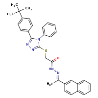 2-{[5-(4-tert-butylphenyl)-4-phenyl-1,2,4-triazol-3-yl]sulfanyl}-N'-[(1E)-1-(naphthalen-2-yl)ethylidene]acetohydrazide