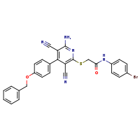 2-({6-amino-4-[4-(benzyloxy)phenyl]-3,5-dicyanopyridin-2-yl}sulfanyl)-N-(4-bromophenyl)acetamide