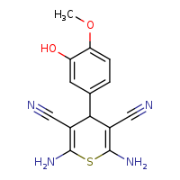 2,6-diamino-4-(3-hydroxy-4-methoxyphenyl)-4H-thiopyran-3,5-dicarbonitrile