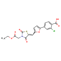 2-chloro-4-(5-{[(5Z)-3-(2-ethoxy-2-oxoethyl)-2,4-dioxo-1,3-thiazolidin-5-ylidene]methyl}furan-2-yl)benzoic acid