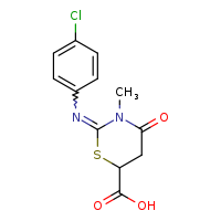 (2E)-2-[(4-chlorophenyl)imino]-3-methyl-4-oxo-1,3-thiazinane-6-carboxylic acid