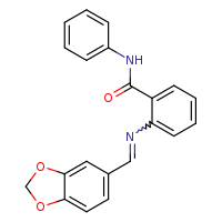 2-[(E)-(2H-1,3-benzodioxol-5-ylmethylidene)amino]-N-phenylbenzamide