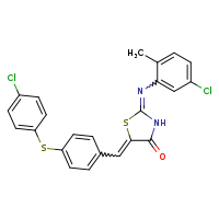 (2E,5Z)-2-[(5-chloro-2-methylphenyl)imino]-5-({4-[(4-chlorophenyl)sulfanyl]phenyl}methylidene)-1,3-thiazolidin-4-one