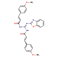(2E)-N-[(1,3-benzoxazol-2-ylimino)[(2E)-3-(4-methoxyphenyl)prop-2-enamido]methyl]-3-(4-methoxyphenyl)prop-2-enamide