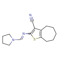 2-[(E)-(pyrrolidin-1-ylmethylidene)amino]-4H,5H,6H,7H,8H-cyclohepta[b]thiophene-3-carbonitrile