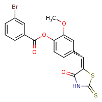 2-methoxy-4-{[(5E)-4-oxo-2-sulfanylidene-1,3-thiazolidin-5-ylidene]methyl}phenyl 3-bromobenzoate