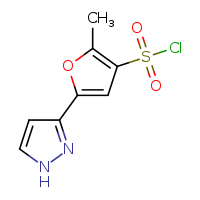 2-methyl-5-(1H-pyrazol-3-yl)furan-3-sulfonyl chloride