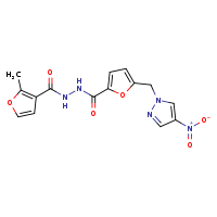2-methyl-N'-{5-[(4-nitropyrazol-1-yl)methyl]furan-2-carbonyl}furan-3-carbohydrazide