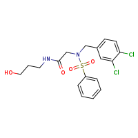 2-{N-[(3,4-dichlorophenyl)methyl]benzenesulfonamido}-N-(3-hydroxypropyl)acetamide