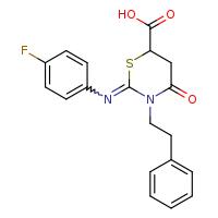 (2Z)-2-[(4-fluorophenyl)imino]-4-oxo-3-(2-phenylethyl)-1,3-thiazinane-6-carboxylic acid